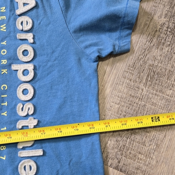 Aeropostale T-Shirt Men's Size Large Short Sleeve Light Blue Cotton - Picture 9 of 9